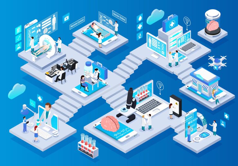 Internet of Things (iot) in healthcare infographic elements