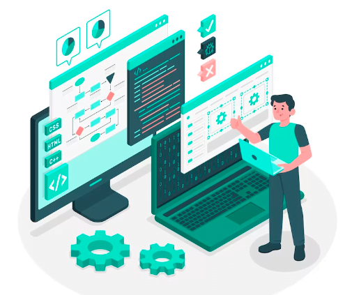 software development vector image