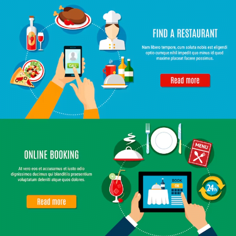 a hand ordering food in restaurant